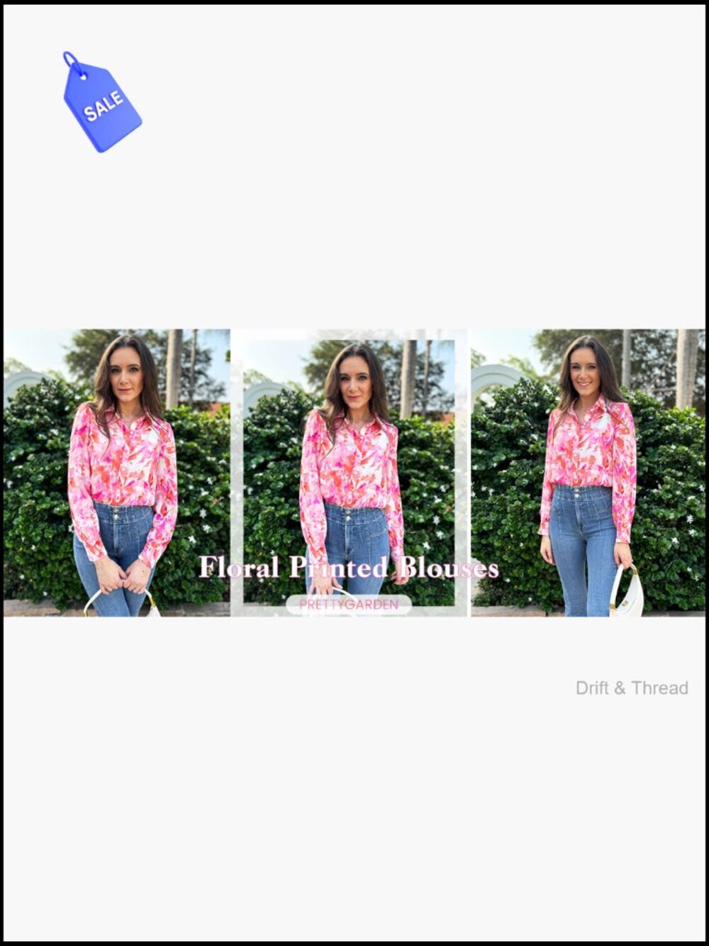 Floral Blouse V-Neck Button Down Lantern Long Sleeve Chiffon Top Boho Shirt - Picture 7 of 7
